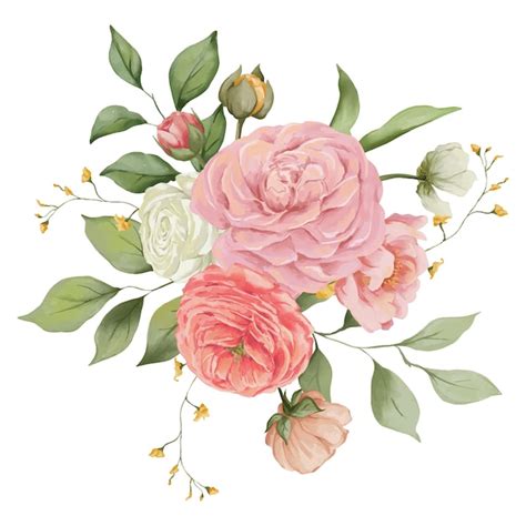 Premium Vector Watercolor Spring Floral Bouquet Illustration