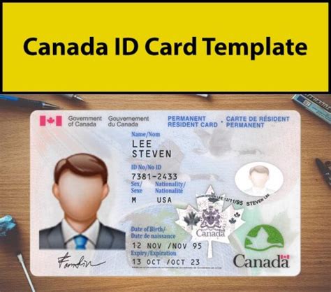 Canada ID Card Template Editable Mehran System