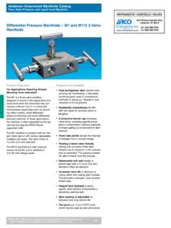 Differential Pressure Manifolds M And M Valve Differential