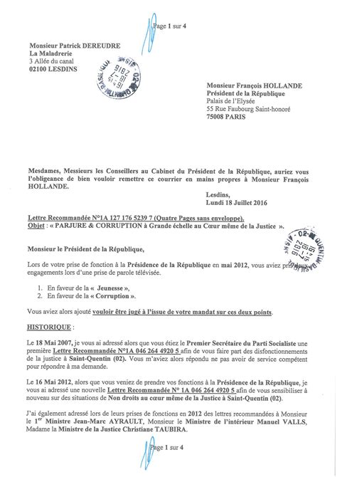 Modele De Lettre Pour Plainte Au Procureur De La République