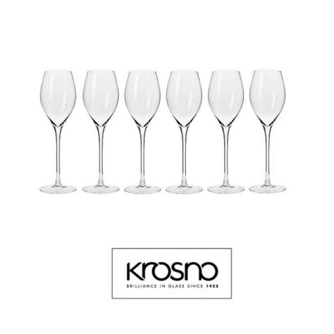 Krosno Harmony Glassware Set 6 Prosecco Glass 280ML WAS 79 95 NOW