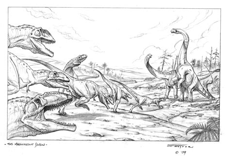 Mapusaurus vs Argentinosaurus. by PaleoPastori on DeviantArt