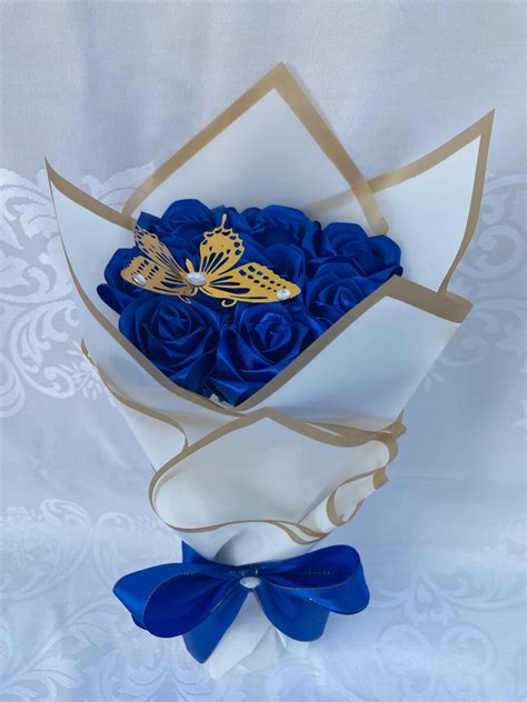 Customizable Ramo Buchon Eternal Rose Bouquet Handmade Fake Flowers