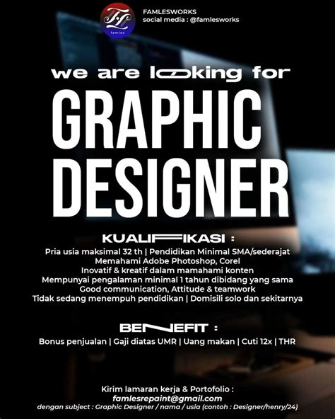 Lowongan Kerja November Graphic Designer Famleswork Di Solo Info