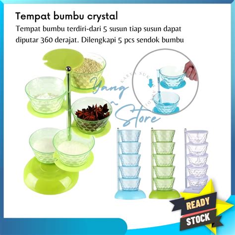 Jual YGS J106 Seasoning BOX CRYSTAL Tempat Bumbu CRYSTAL 4 Susun