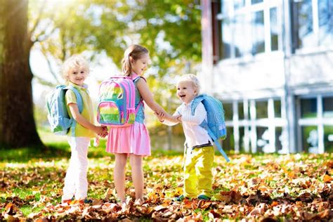 Kids Go Back To School Child At Kindergarten Stock Photo Image Of