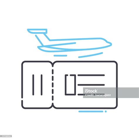 Boarding Pass Line Icon Outline Symbol Vector Illustration Concept Sign