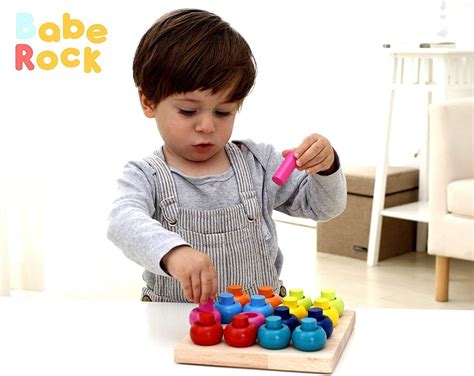 Babe Rock Anillos Apilables De Madera Para Clasificar El Color Tablero