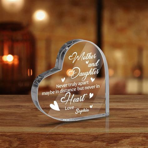 Mothers Day Mother And Daughter Heart Shaped Acrylic Plaque Custom