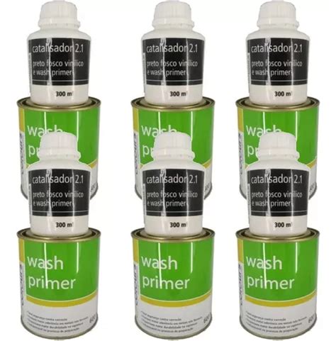 Kit 6 Wash Primer Maxi Rubber 600ml Catalisador 300ml Parcelamento