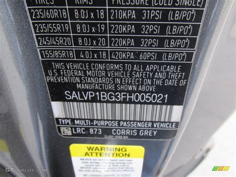 Range Rover Evoque Color Code For Corris Grey Metallic Photo