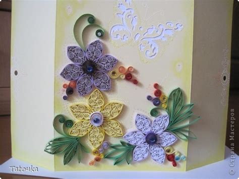 Summer Birthday Card Paper Открытки с квиллингом Узоры из бумажных