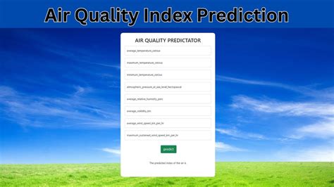 Air Quality Index Prediction Air Pollution Machine Learning Deep