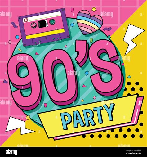 90s party poster template illustration Stock Vector Image & Art - Alamy