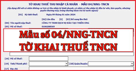 M U S Kk Tncn T Khai Thu Thu Nh P C Nh N Theo Tt