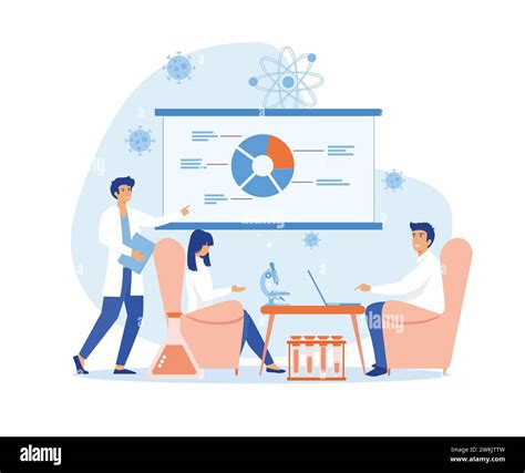 Scientists Men And Women Working At Science Lab Laboratory Interior Equipment And Lab