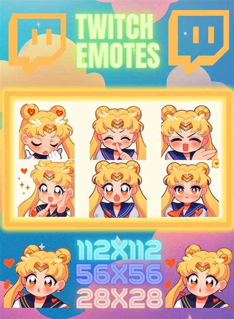 Sailor Moon Twitch Emotes Set 2 Etsy