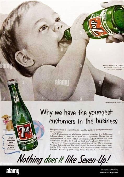 7-UP advert in the 1970s. The drink had its origins in a mood calming medicine Stock Photo - Alamy