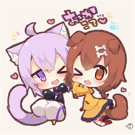 Safebooru O 2girls D Animal Ear Fluff Animal Ears Bangs Black