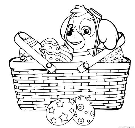 Skye Paw Patrol Easter Eggs Coloring page Printable