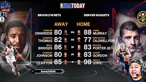 Brooklyn Nets Vs Denver Nuggets Nba Today Nintendo Switch Nba Nba K