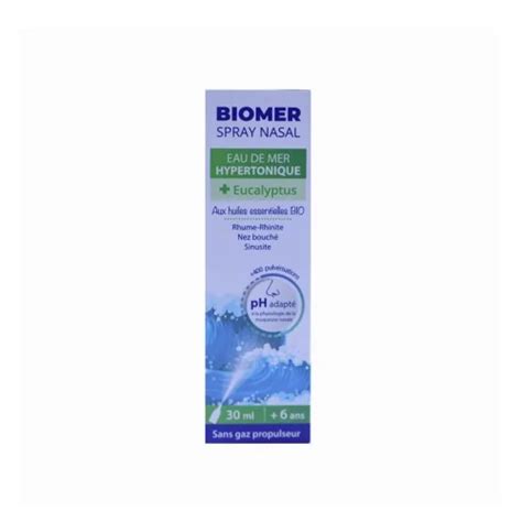 BIOMER SPRAY NASAL EAU DE MER HYPERTONIQUE EUCALYPTUS 30ML Tunisie