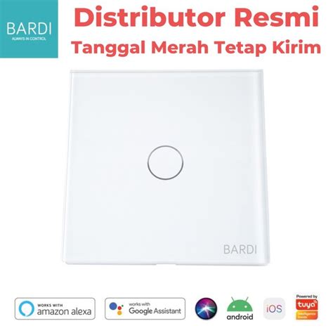 Jual BARDI Smart Wall Switch EU1 Gang PUTIH Saklar WiFi Touch Sentuh Di