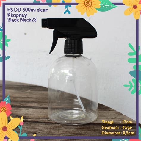 Jual BOTOL PLASTIK 500ML DD DEEDEE CLEAR TRIGGER KISSPRAY HITAM IMPORT