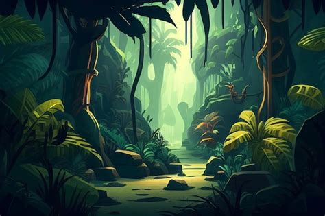 Premium Photo Jungle Background Forest Nature Scene Futuristic