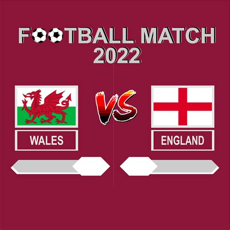 Wales vs England football competition 2022 template background vector ...