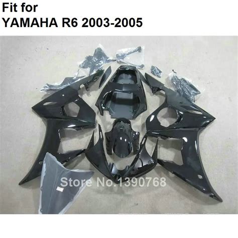 New Motorcycle Fairing Kit For Yamaha Yzf R6 2003 2004 2005 Glossy Black Plastic Fairings Set