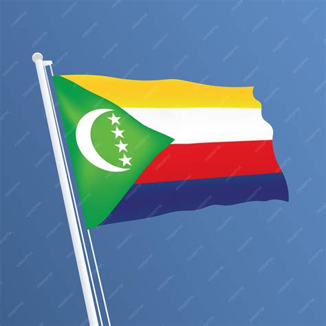 Desenho Da Bandeira Das Comores E Desenho Da Bandera Das Comores Vetor Premium