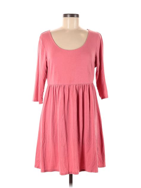 Garnet Hill Solid Pink Casual Dress Size M 74 Off Thredup