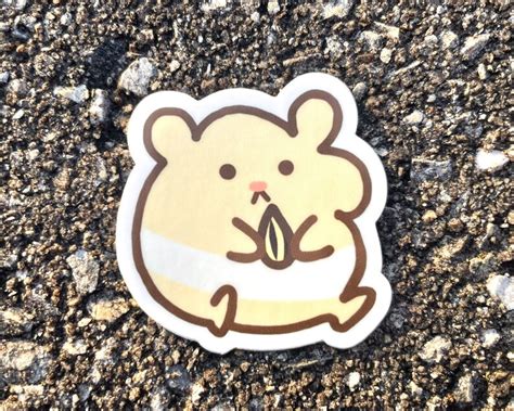 Chubby Hamster Cheeks Logo Vinyl Sticker Etsy