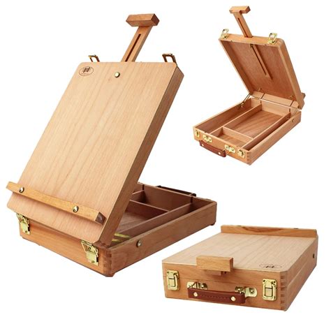 Portable Drawing Table Paint Box Wooden Easel Box For Paintings Oil