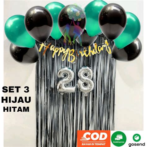 Jual Paket Dekor Ulang Tahun Simple Balon Happy Birthday Dekor Simple