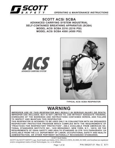 Acsi Scba User Manual Scott Safety