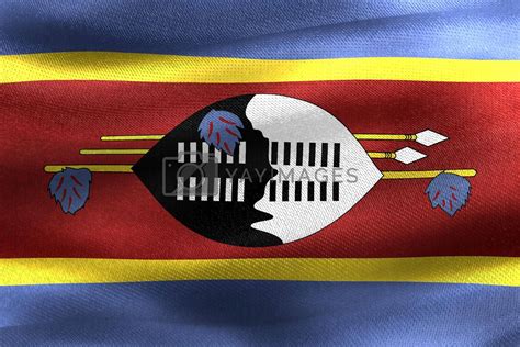 3D Illustration Of A Eswatini Flag Realistic Waving Fabric Flag By MP