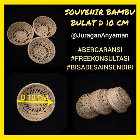 Jual Kemasan Souvenir Anyaman Bambu Bulat Sangat Lucu Unik Untuk