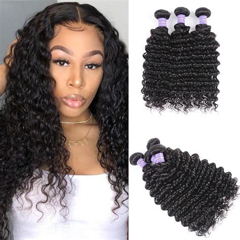 Kriyya Deep Wave Peruvian Virgin Hair 100 Human Hair Bundles 3 Bundles