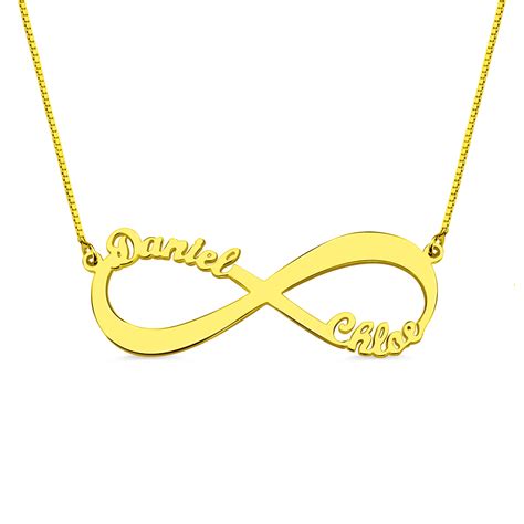 18k Gold Plated Infinity Necklace Double Names Getnamenecklace