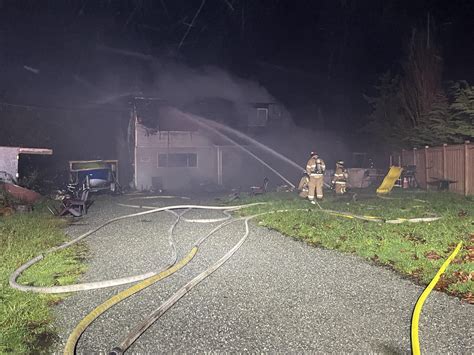 Central Saanich Home Fully Engulfed By Early Morning Fire