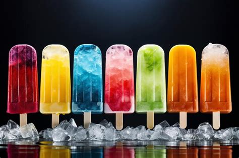 Picol S Gelados Em Um Arco Ris De Sabores Foto Premium