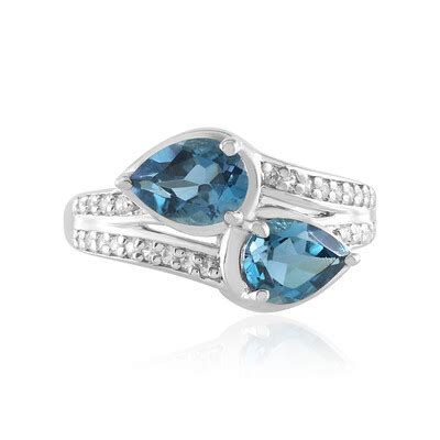 Anillo En Plata Con Topacio Azul De Londres Kh Juwelo Joyas