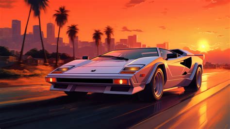 2560x1440 Lamborghini Sunset Glow Retro 1440P Resolution ,HD 4k ...