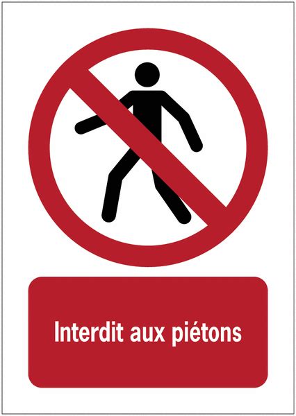 Panneaux Interdit aux piétons ISO 7010 format A3 A4 A5 Seton Belgique