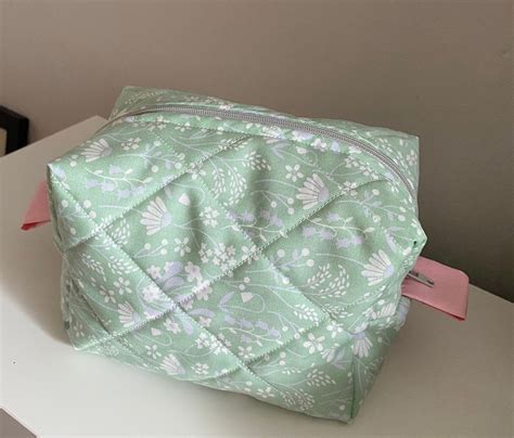 Ditsy Floral Make Up Bag Quilted Cosmetics Bag Handmade In Etsy