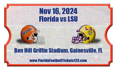 Florida Gators Vs Lsu Tigers Football Tickets 111624