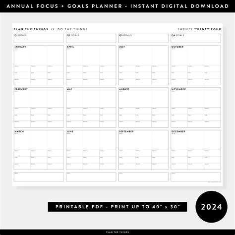 Yearly Wall Planner 2024 Printable Umeko Isabella