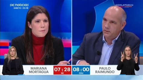 Debate Legislativas 2024 BE vs CDU Mariana Mortágua vs Paulo